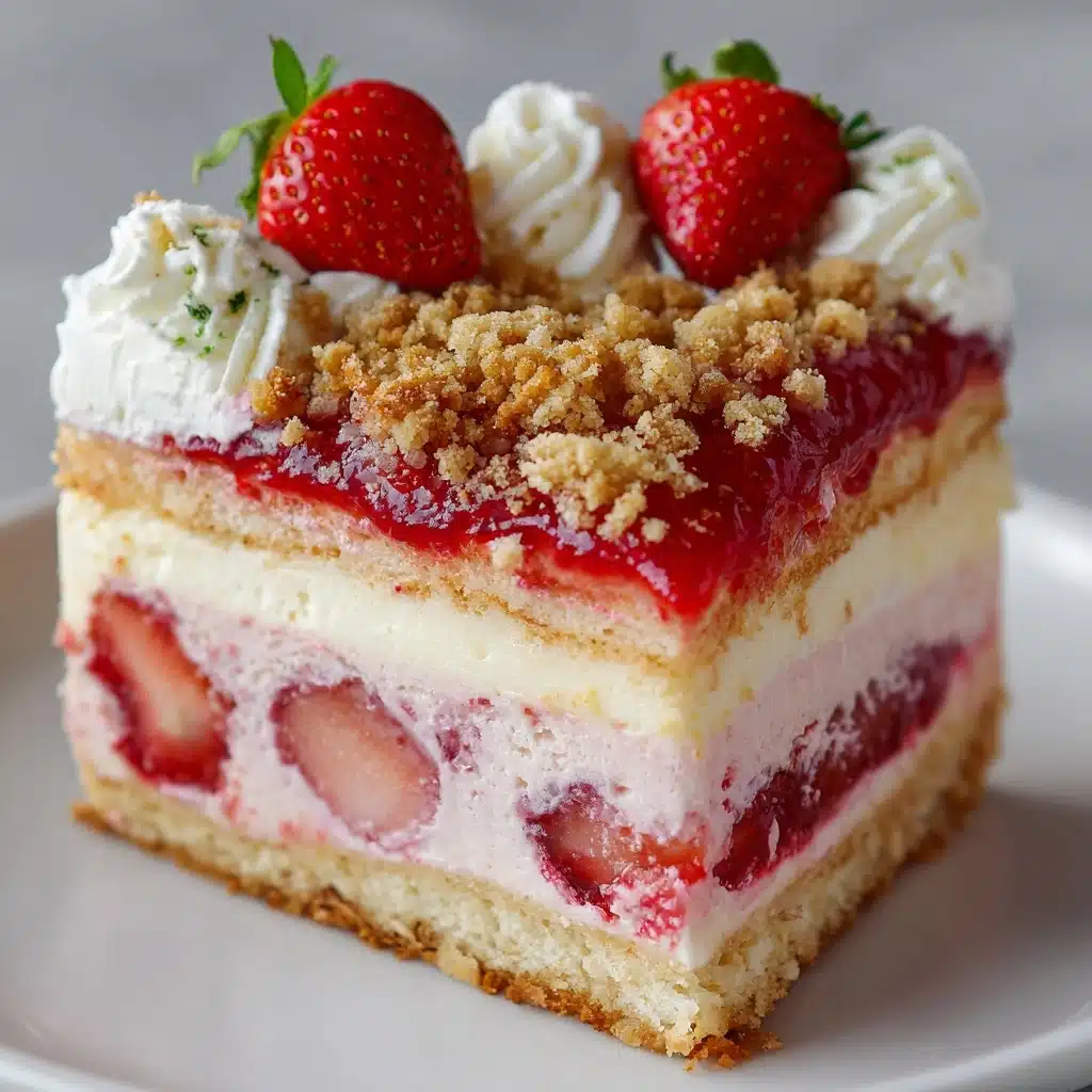 Strawberry Crunch Cheesecake Delight Recipe - Recipe Image