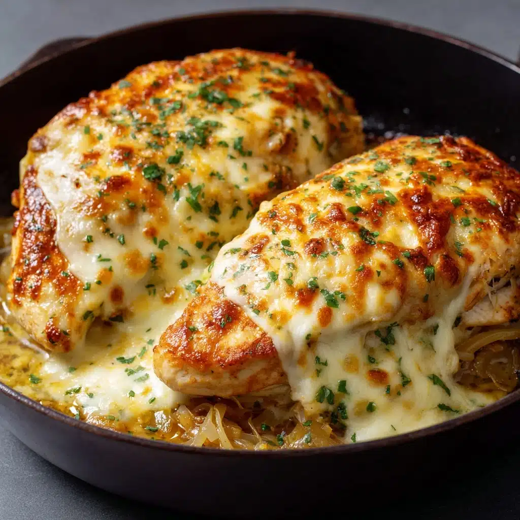 Easy One Pan French Onion Stuffed Chicken Recipe - Recipe Image