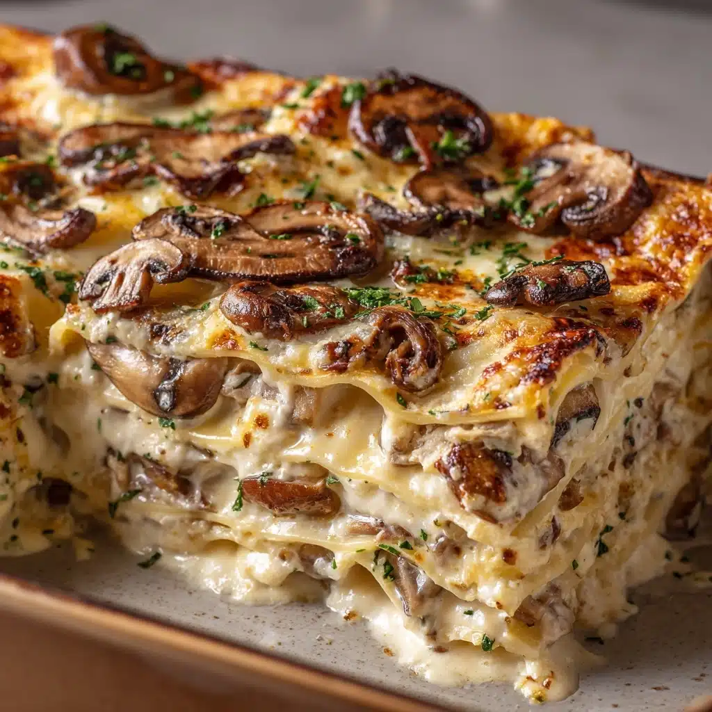 Cheesy Mushroom Chicken Alfredo Lasagna Recipe