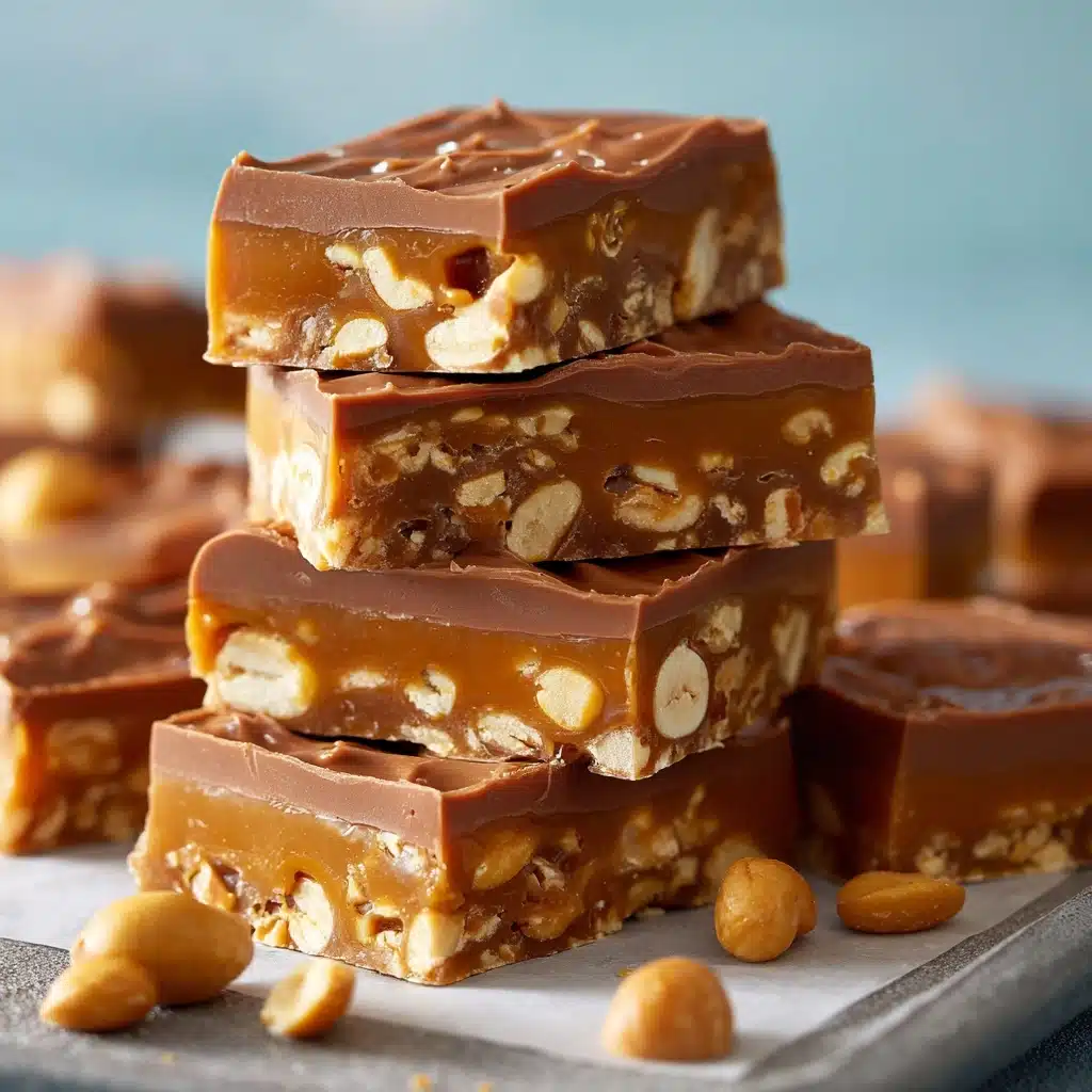 No Bake Crispy Snickers Bars Recipe