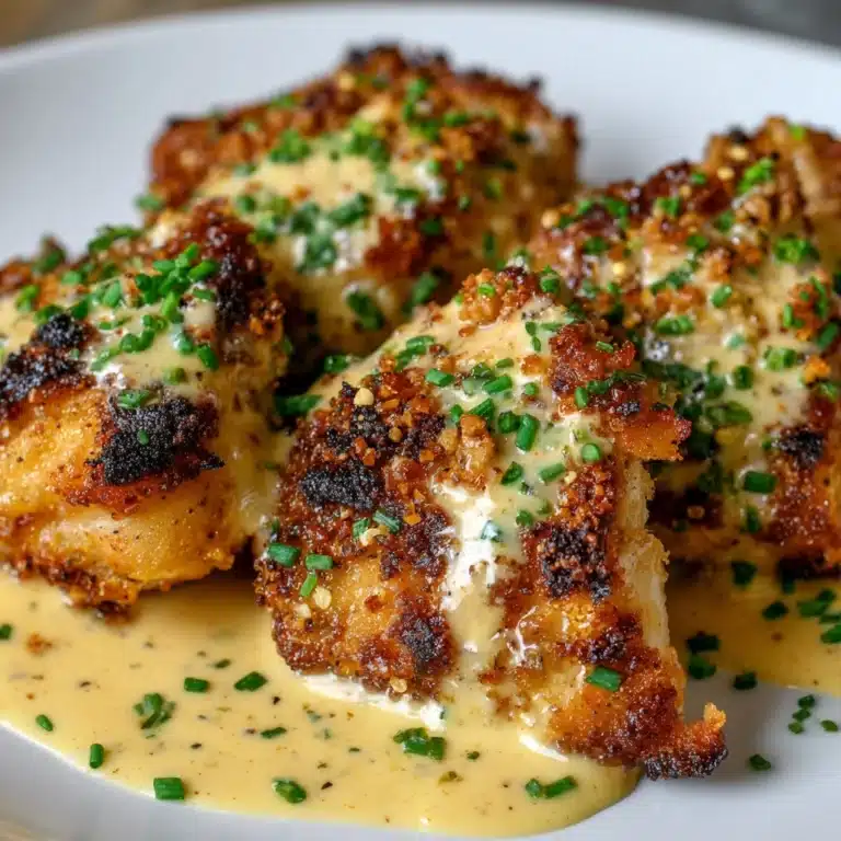 Garlic Butter Parmesan Chicken Bites with Creamy Herb Sauce Recipe