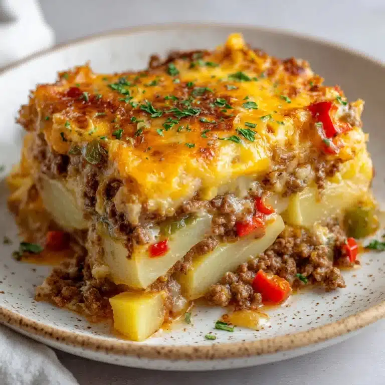 Cheesy Potato Beef Bake Recipe