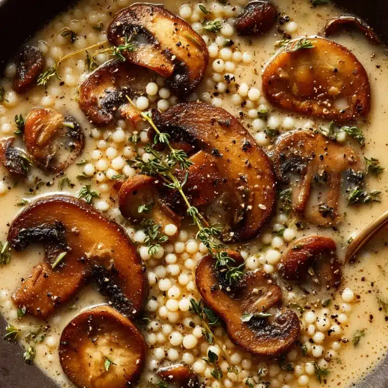 Creamy Mushroom & Pearl Couscous Soup Recipe