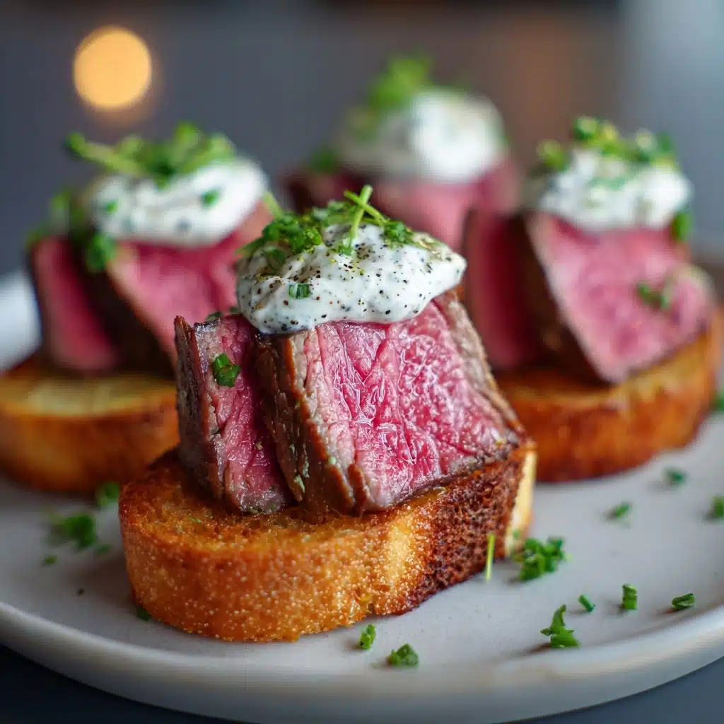 Steak Crostini with Horseradish Cream Recipe - Recipe Image