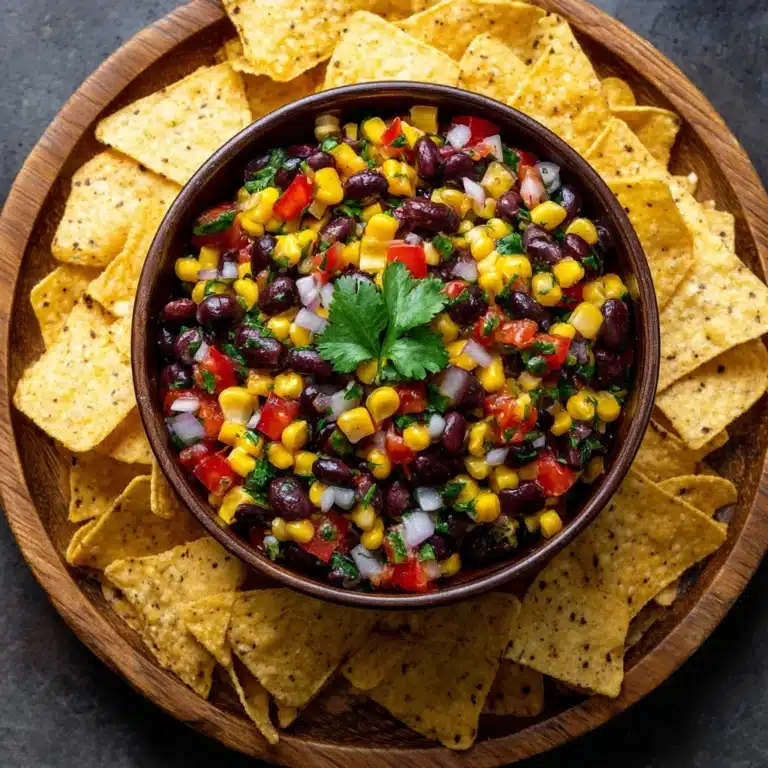 Black Bean and Corn Salsa with Tortilla Chips Recipe