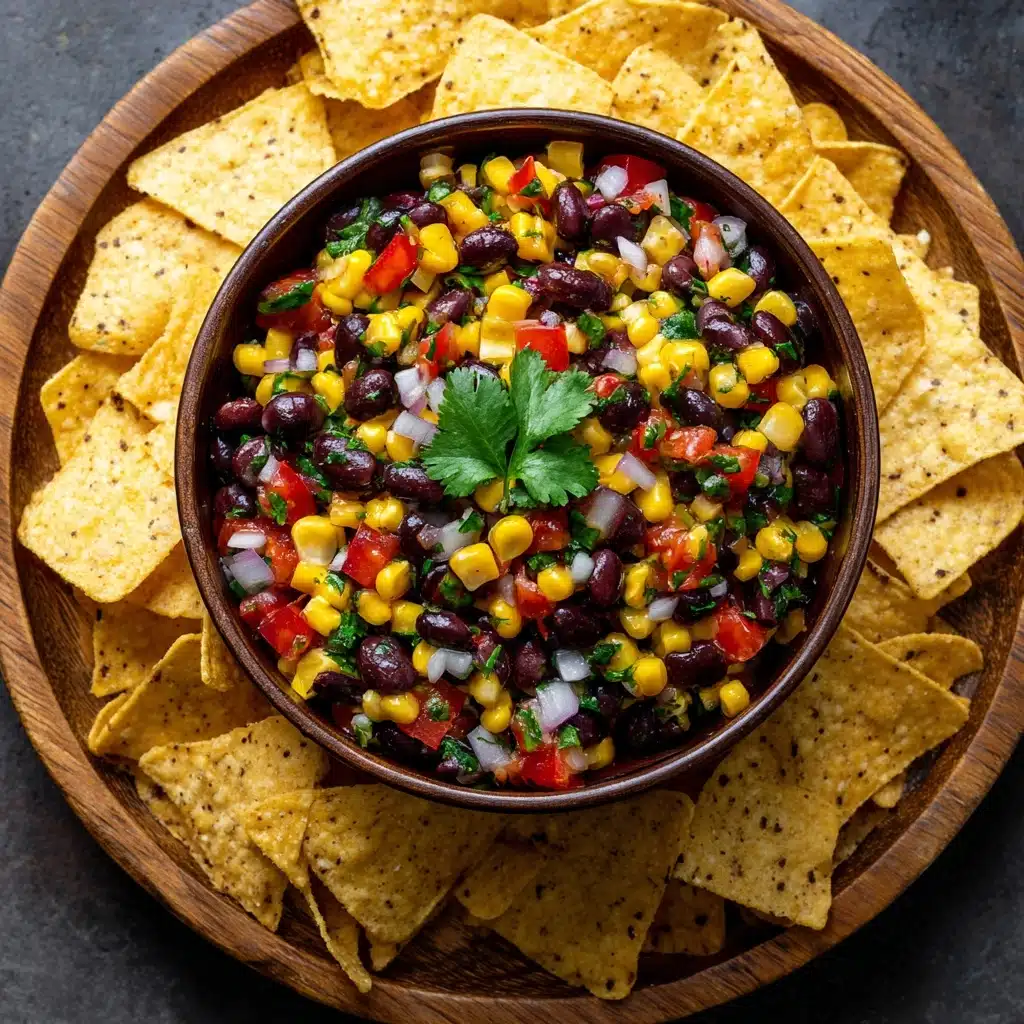Black Bean and Corn Salsa with Tortilla Chips Recipe