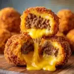 Fried Cheesy Ground Beef Balls Recipe
