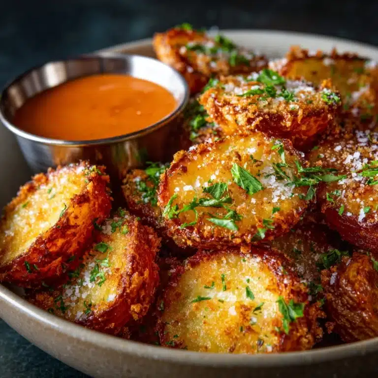 Crunchy Parmesan Crusted Potatoes with Tobiko Gochujang Dip Recipe