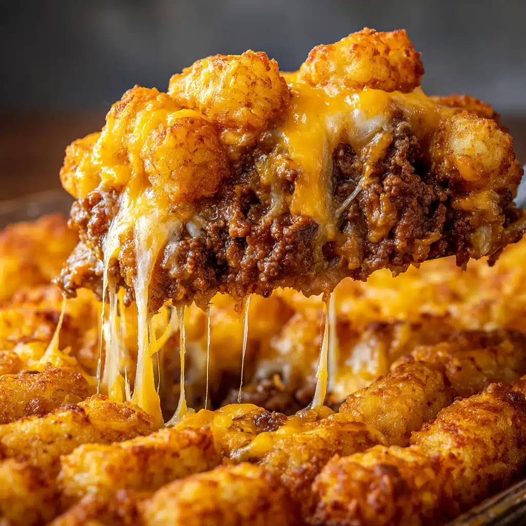 Cheesy Ground Beef Tater Tot Casserole Recipe - Recipe Image