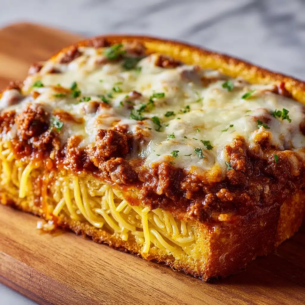 Spaghetti-Stuffed Garlic Bread Recipe - Recipe Image