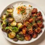 Air Fryer Sweet Chili Chicken and Brussels Sprouts Recipe
