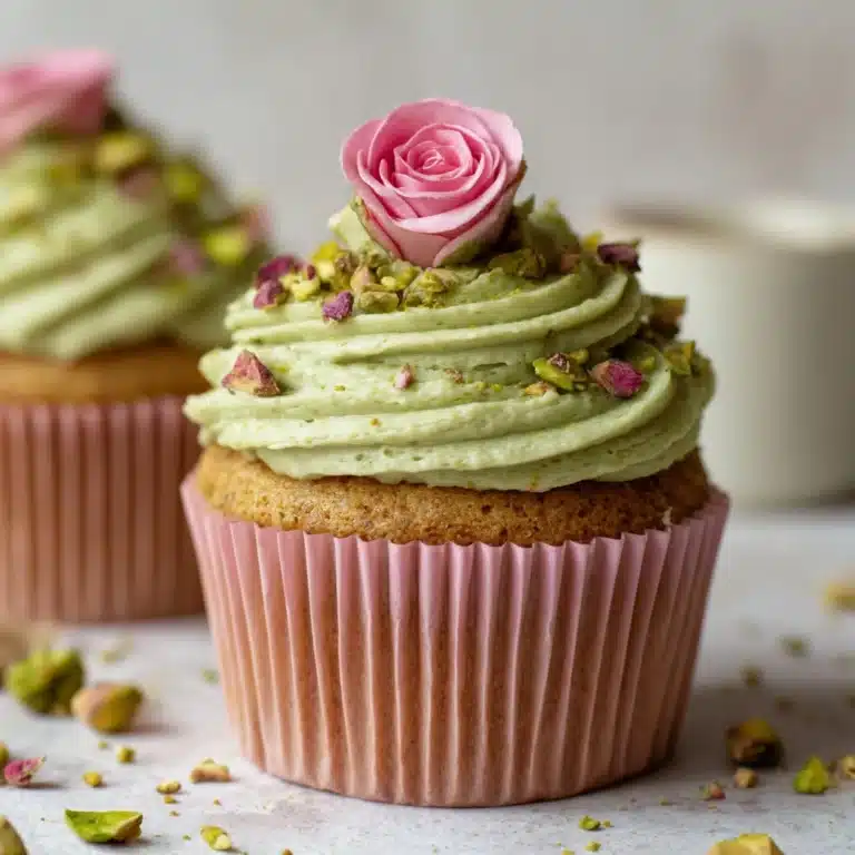Mini Rose Pistachio Cupcakes Recipe