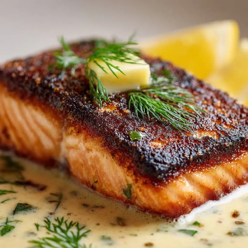 Blackened Salmon with Creole Lemon Dill Sauce Recipe