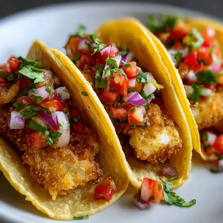 Fried Fish Tacos with Red Onion-Tomato Salsa Recipe