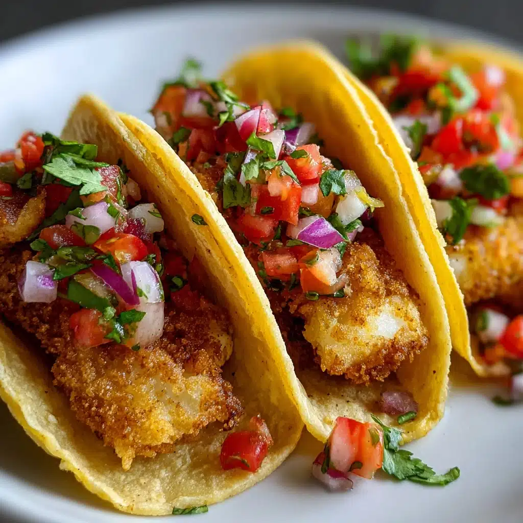 Fried Fish Tacos with Red Onion-Tomato Salsa Recipe