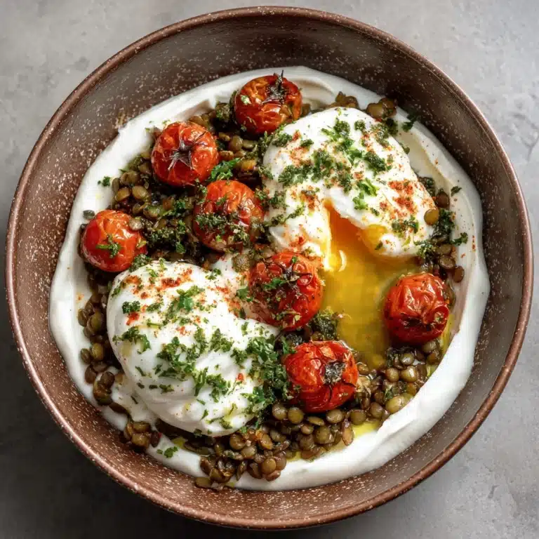 Mediterranean Braised Lentils with Poached Egg Recipe