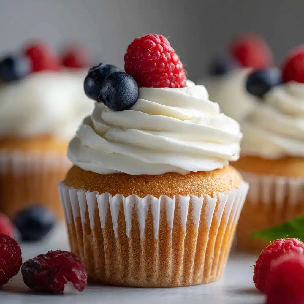 Angel Food Cupcakes with Whipped Cream and Berries Recipe