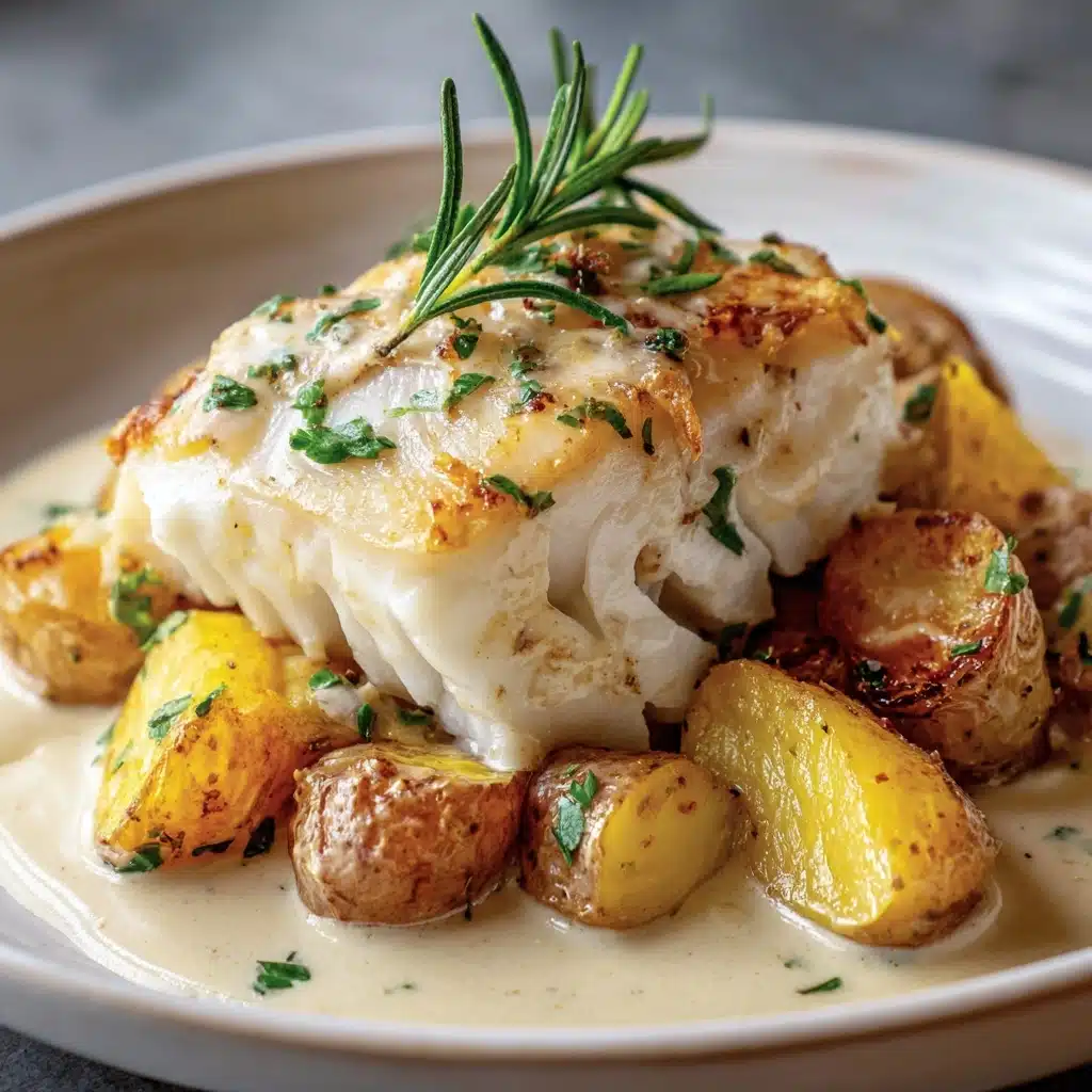 Cod & Potatoes in Rosemary Cream Sauce Recipe - Recipe Image