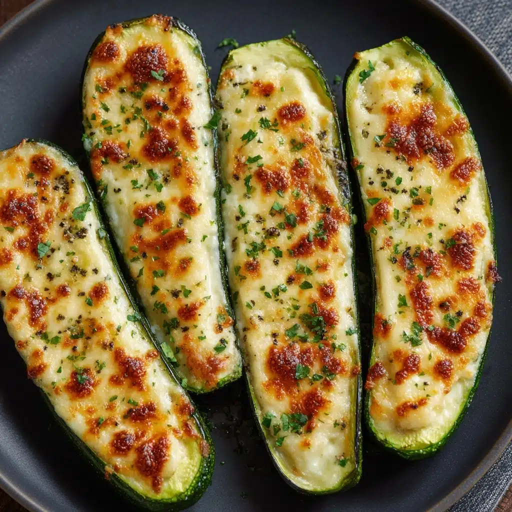 Cheesy Garlic Zucchini Steaks Recipe - Recipe Image