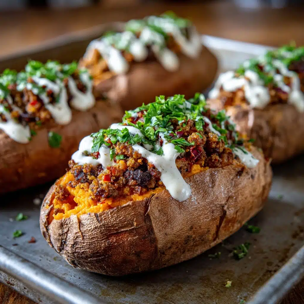 Turkey Taco Stuffed Sweet Potatoes Recipe - Recipe Image