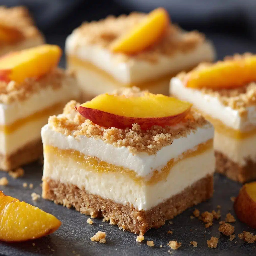 Peaches and Cream Cheesecake Bars Recipe - Recipe Image
