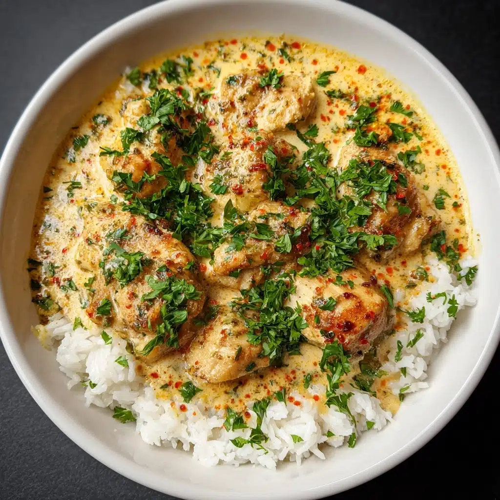 Creamy Smothered Chicken and Rice Recipe - Recipe Image