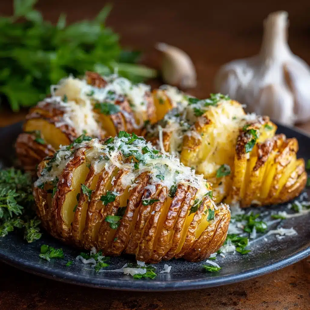 Garlic Parmesan Hasselback Potatoes Recipe - Recipe Image