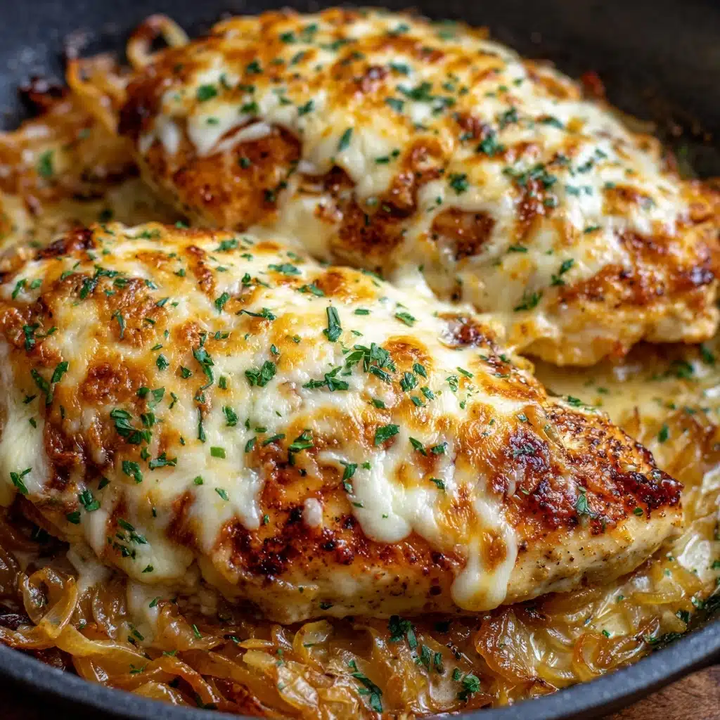 Easy One Pan French Onion Stuffed Chicken Recipe - Recipe Image