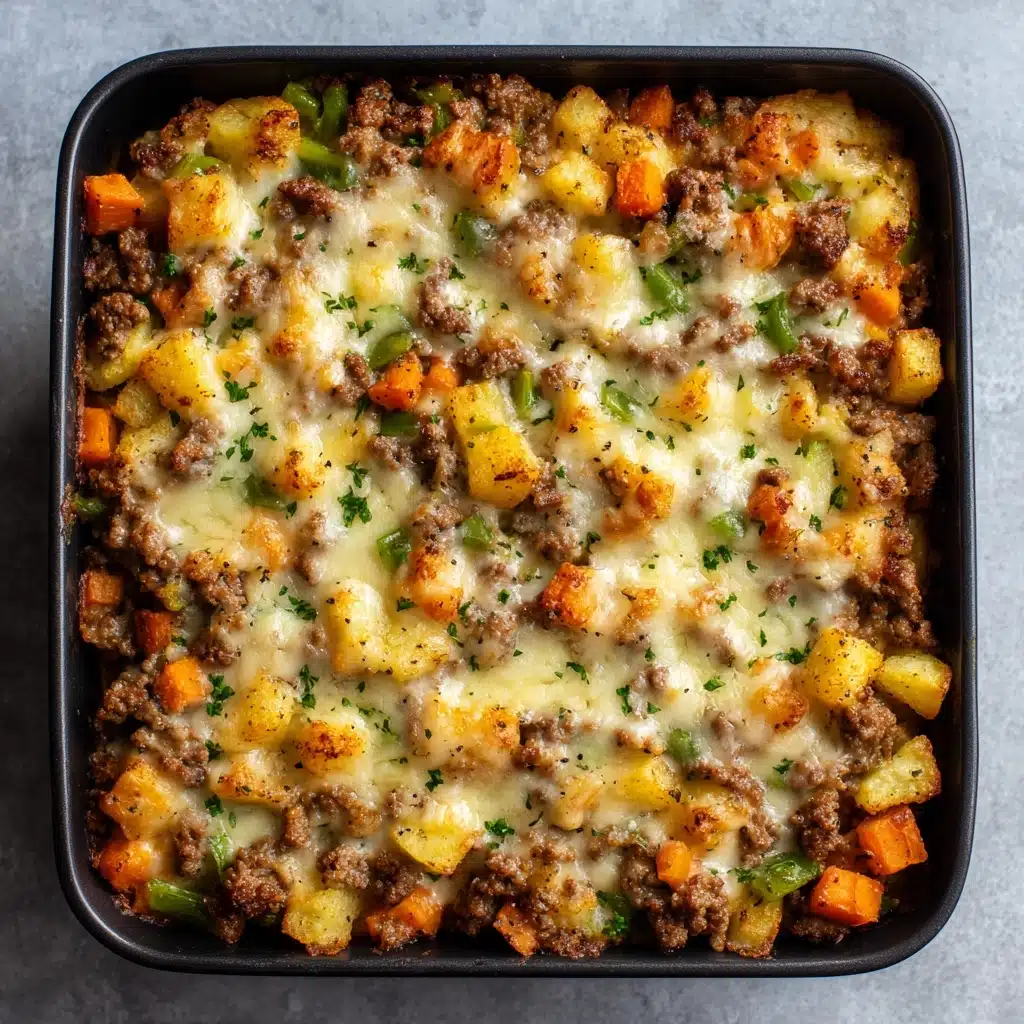 Crockpot Cheesesteak Potato Casserole Recipe - Recipe Image