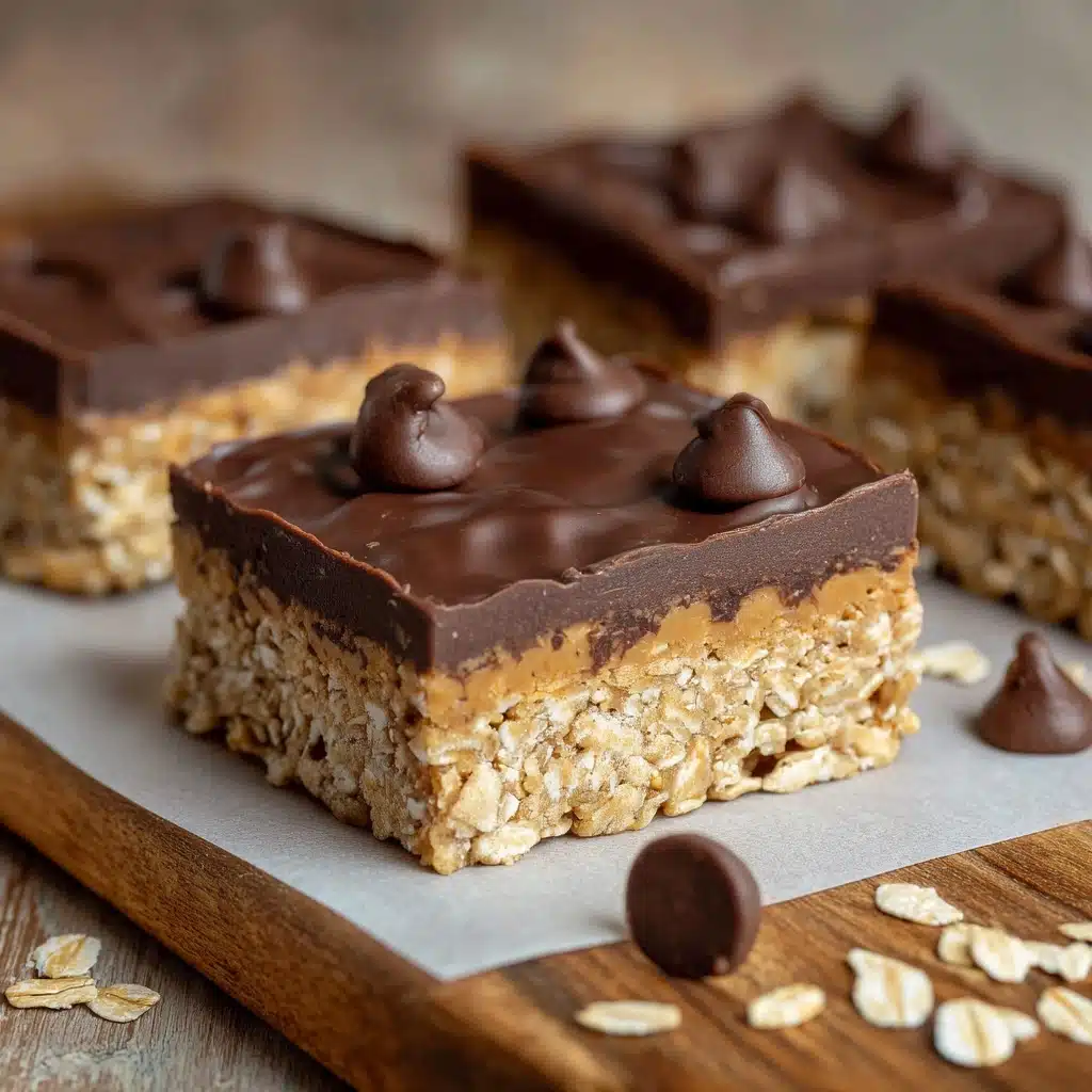 No-Bake Chocolate Oatmeal Cookie Bars Recipe - Recipe Image
