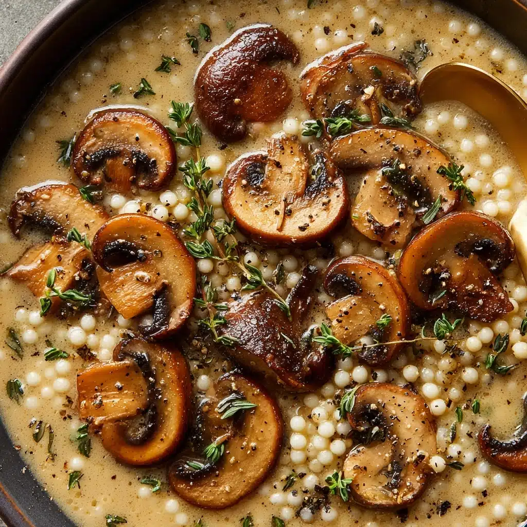 Creamy Mushroom & Pearl Couscous Soup Recipe - Recipe Image