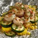 Grilled Shrimp, Zucchini, and Corn Foil Packets Recipe