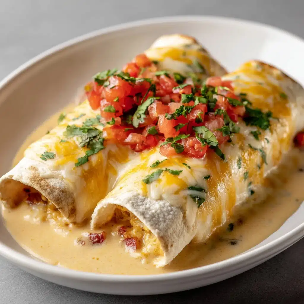 Cheesy Chicken Enchiladas with Creamy Sauce Recipe - Recipe Image