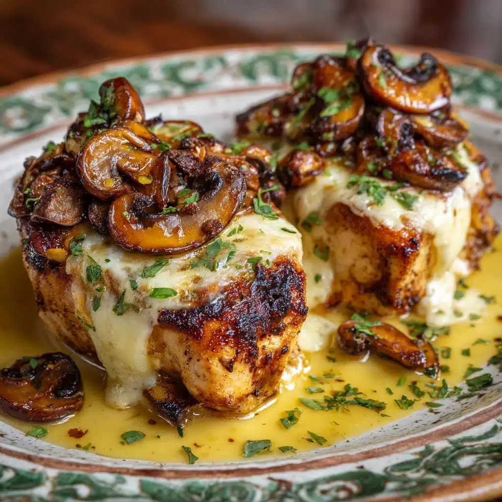 Cheesy Garlic Butter Mushroom Stuffed Chicken Recipe