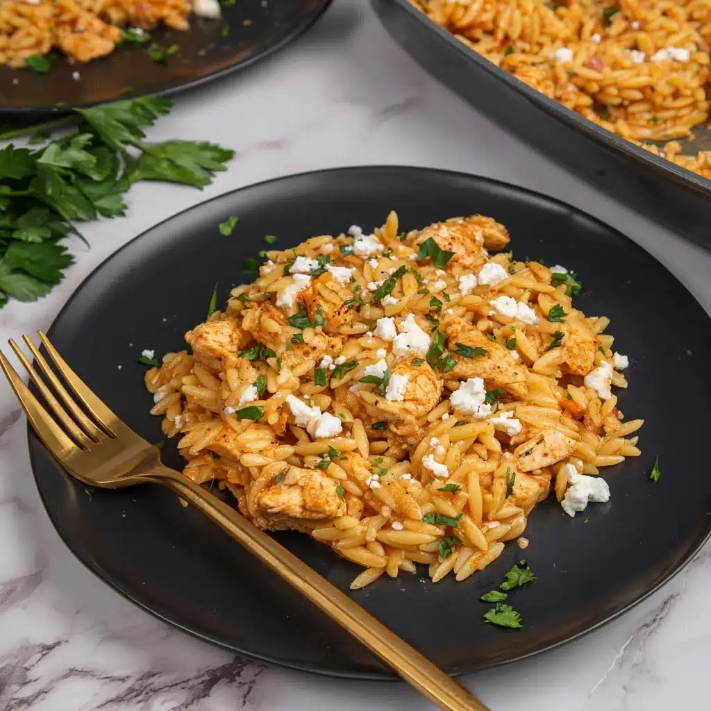 Greek Chicken Orzo Bake Recipe - Recipe Image