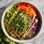 Crunchy Asian Edamame Salad with Peanut Dressing Recipe