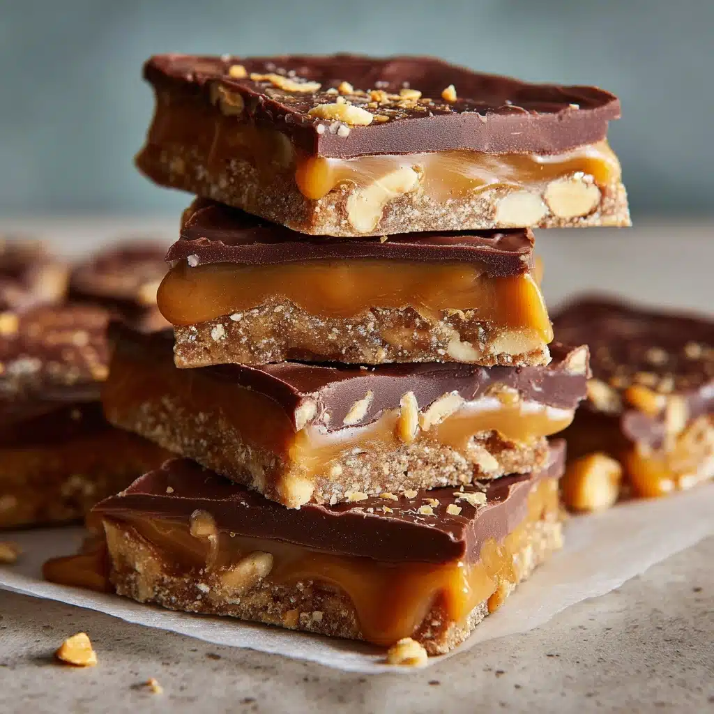 No Bake Crispy Snickers Bars Recipe - Recipe Image
