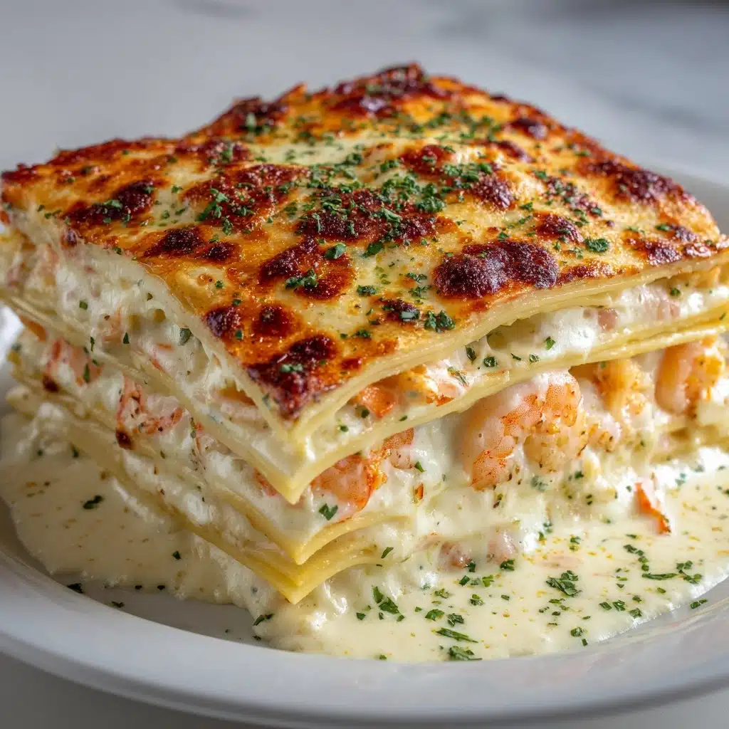 Shrimp Lasagna with White Sauce and Cheese Recipe - Recipe Image