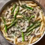 Creamy Mushroom and Asparagus Chicken Penne Recipe