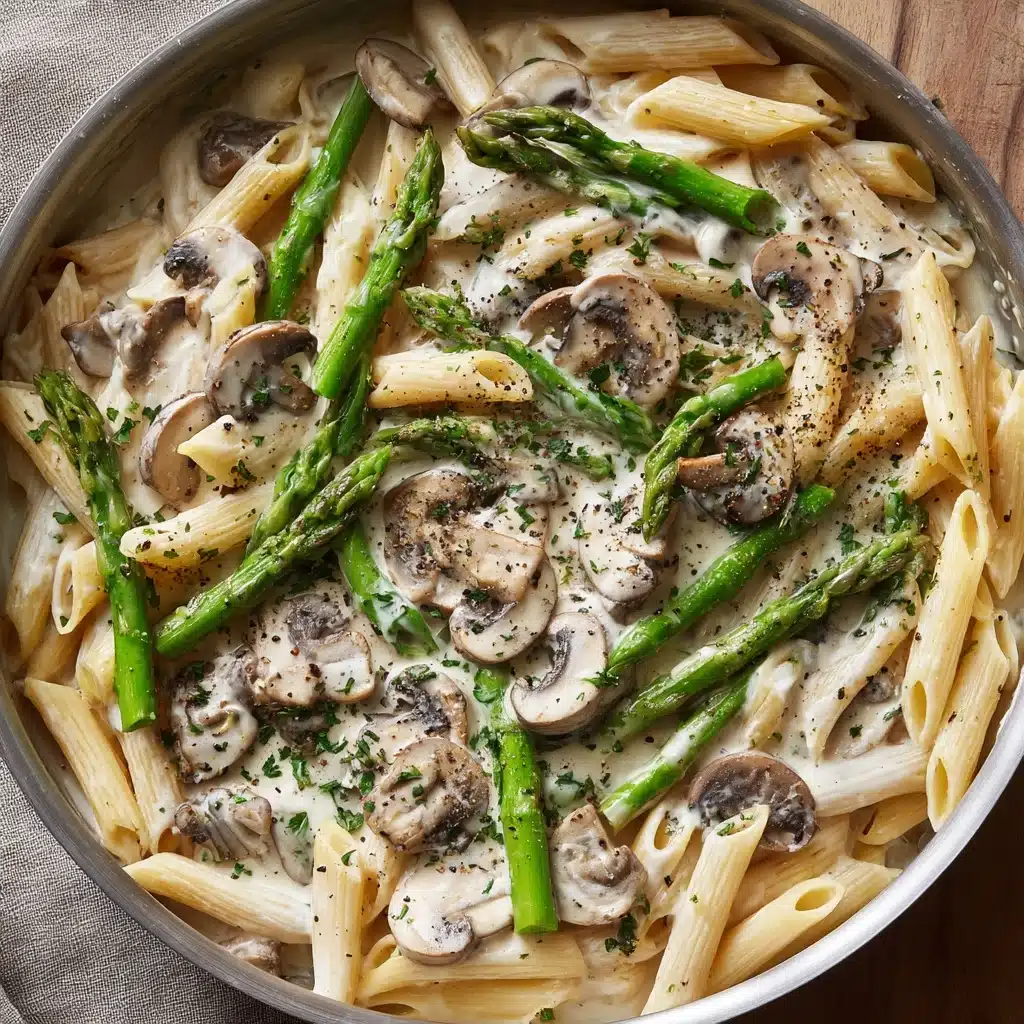 Creamy Mushroom and Asparagus Chicken Penne Recipe