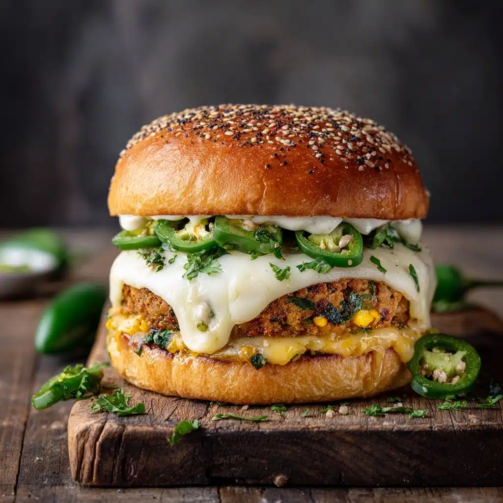 Jalapeno Popper Stuffed Black Bean Burgers Recipe - Recipe Image