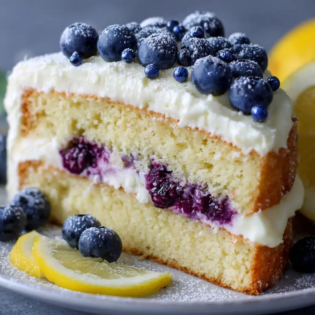 Lemon Blueberry Cheesecake Cake Recipe - Recipe Image