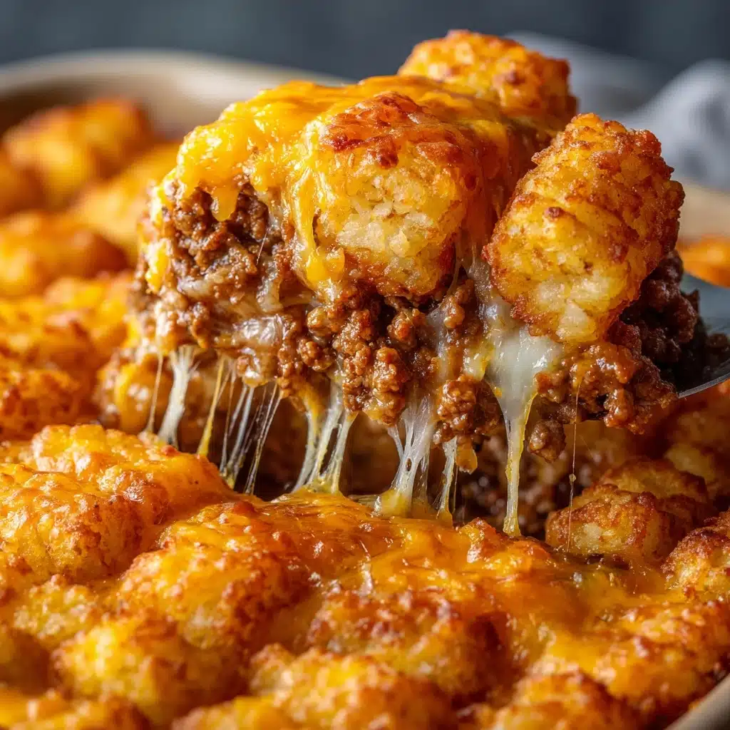 Cheesy Ground Beef Tater Tot Casserole Recipe - Recipe Image