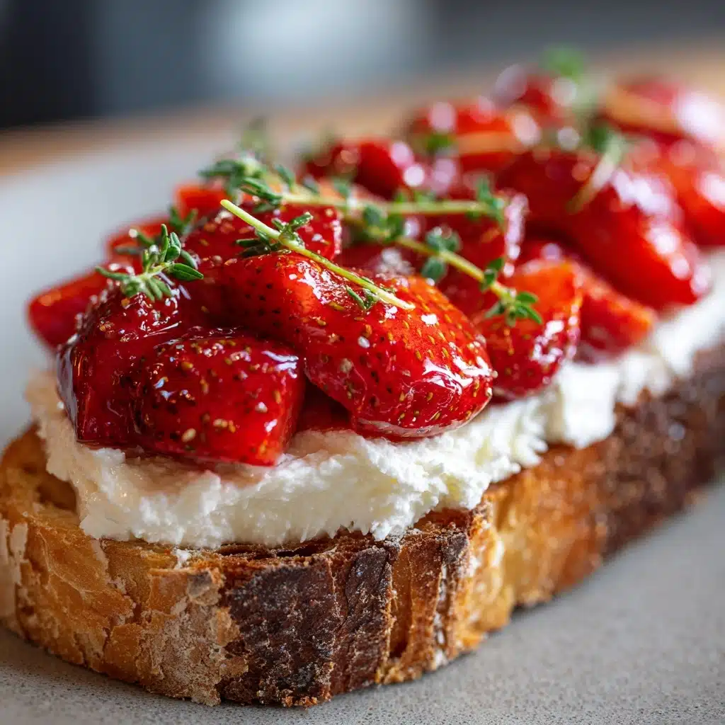 Roasted Strawberry Whipped Ricotta Toast Recipe - Recipe Image