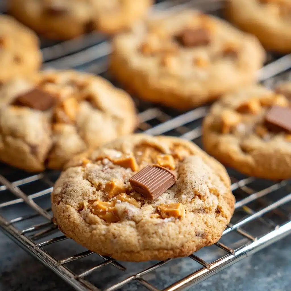 Thick and Chewy Peanut Butter Butterfinger Cookies Recipe - Recipe Image