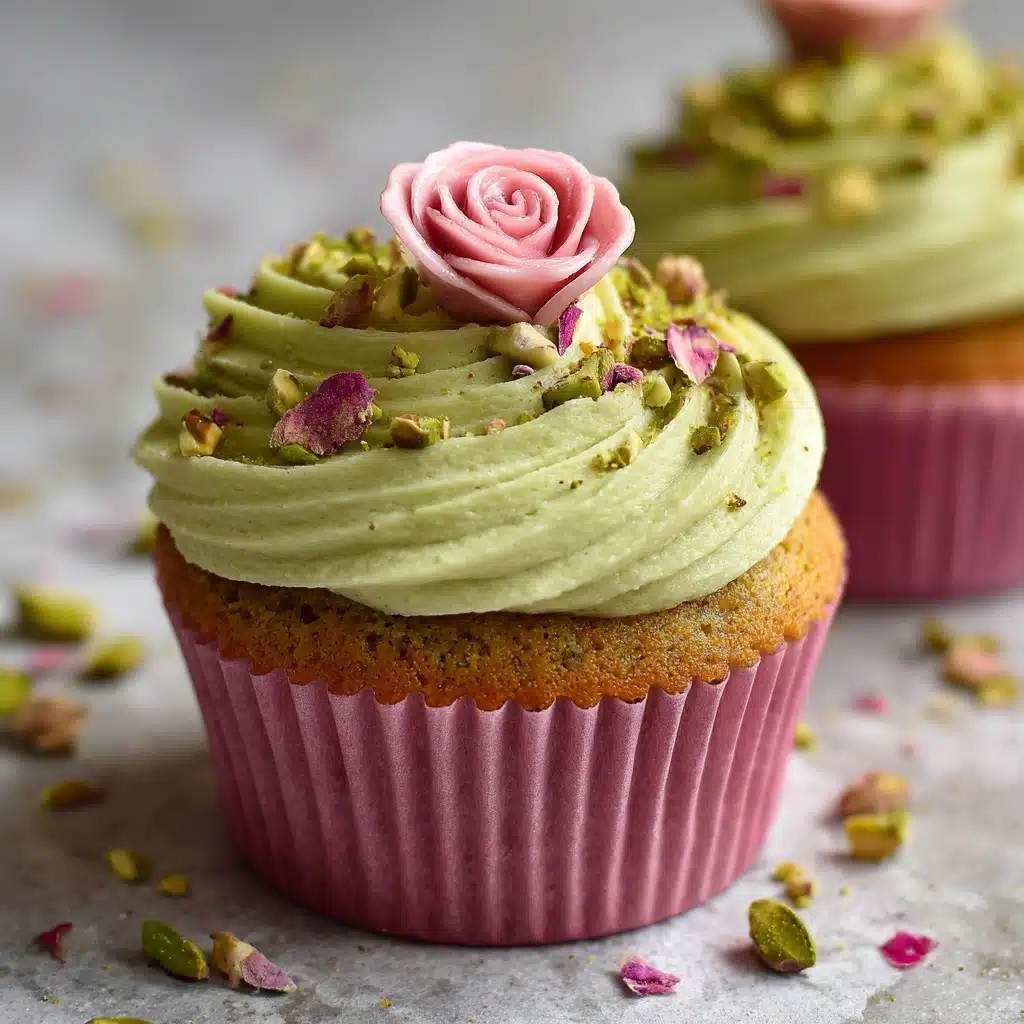Mini Rose Pistachio Cupcakes Recipe - Recipe Image