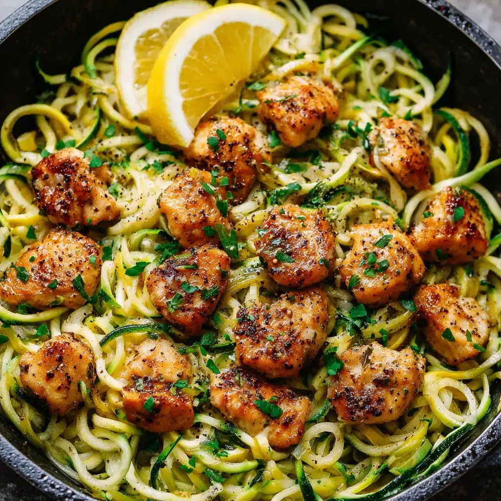 Lemon Garlic Chicken Zoodles Recipe - Recipe Image