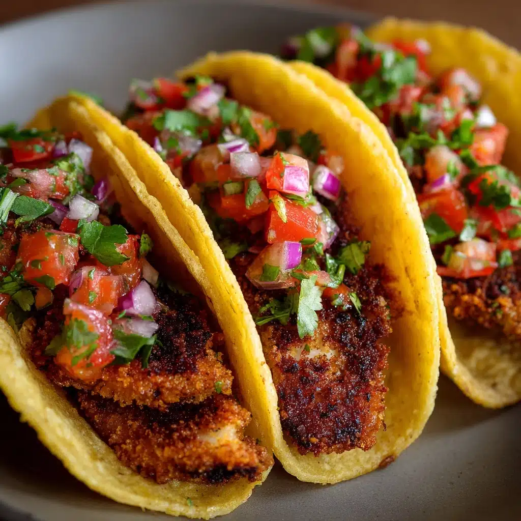 Fried Fish Tacos with Red Onion-Tomato Salsa Recipe - Recipe Image