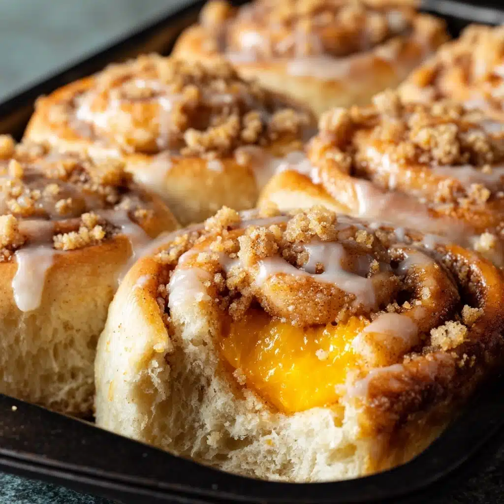 Peach Cobbler Cinnamon Rolls Recipe - Recipe Image
