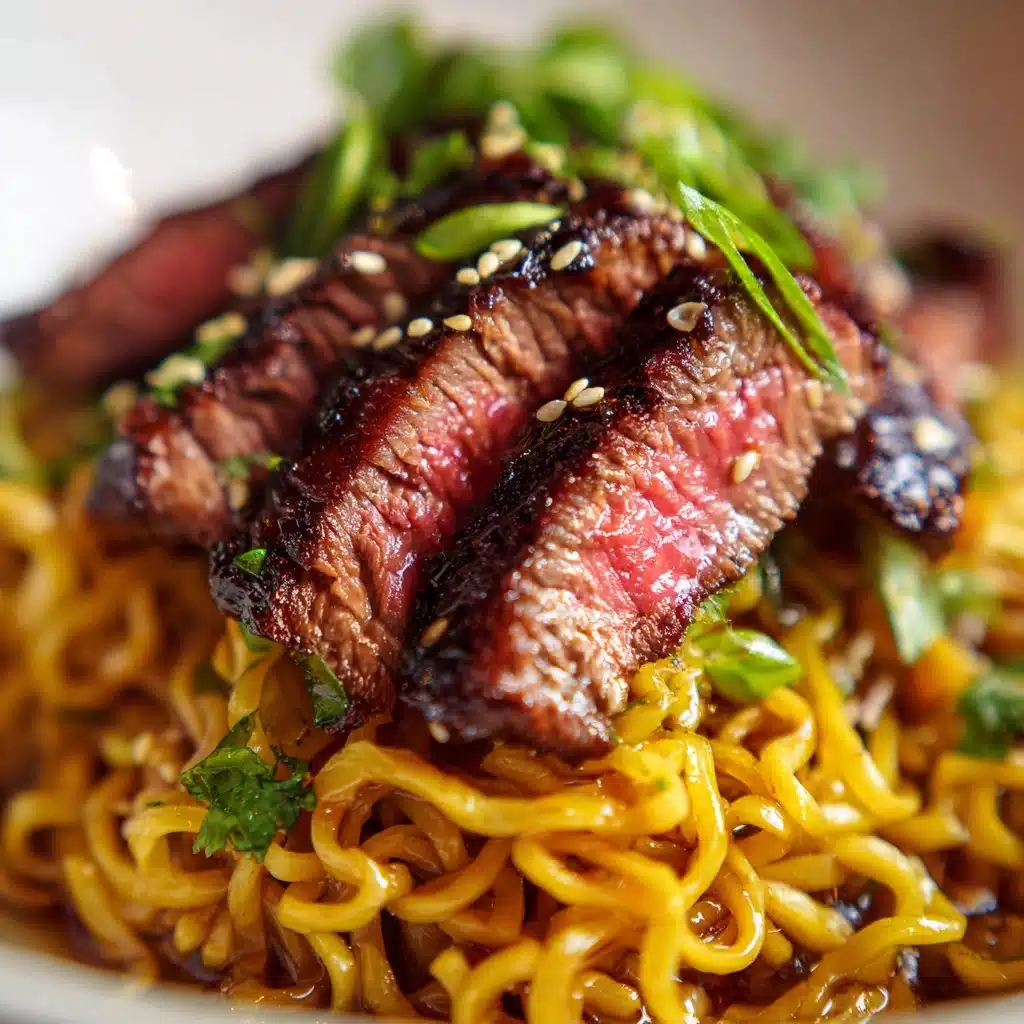 How To Cook The Best Garlic Butter Steak Lightning Noodles Recipe - Recipe Image